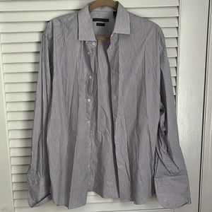 John Varvatos Classic Fit Pinstripe Cufflink Button Down Shirt 16.5 32/33